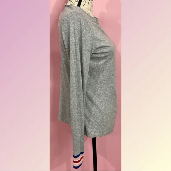 Boden Boatneck Multicolored Cuff Long Sleeved T- Sz Medium - Picture 2 of 10